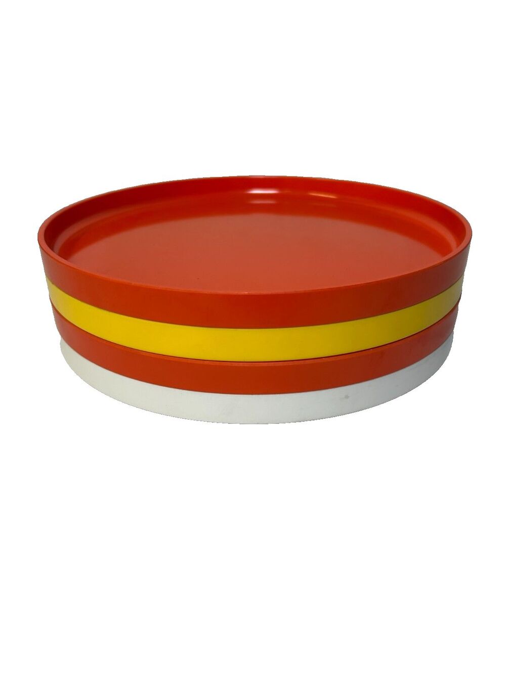 Vintage Heller Design By Massimo Vignelli 10" Stackable Plates Set Of 4